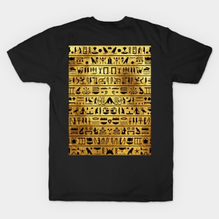 Gold and Black Hieroglyphics Mask T-Shirt